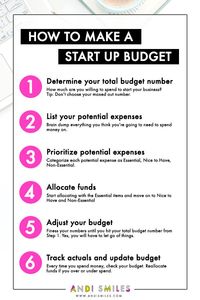 Making a startup budget for a new small business is the easiest way to stay on top of your business finances from the beginning! Click through to learn my step by step process for creating a small business startup budget and download your free business budget spreadsheet. #smallbusiness #financetips #budgetting #entrepreneur #budgetspreadsheet