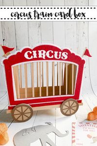 Make this darling 3D Circus Train Card box with the step by step DIY from Everyday Party Magazine #Sponsored #Circus #Train #CricutMade #ScoringWheel