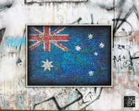 Hand-Painted Flag of Australia-Australian by ArtForLoft on Etsy