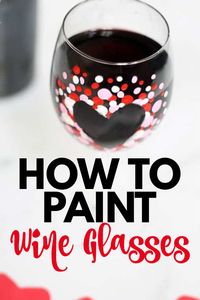 This how to paint wine glasses project makes a great Valentine's day gift packaged with a bottle of wine to keep, fill, and share with your own Valentine! #paintingtips #valentinesday #valentine #valentinesdaydiy #wineglass #valentinesdaygift #giftideas #craftsbyamanda