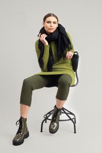 olive 100% alpaca wool dress
