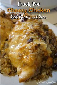 Crock Pot Cheesy Chicken Red Beans and Rice via @terri040