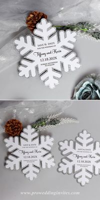 We want to share amazing Winter Wedding Save the Date cards - Snowflake Save the Date - Can be used for a Winter Wonderland Invitation for a Wedding, Christmas Party - Holiday Party, Sweet 16, First Birthday or Frozen themed Invitation. That are sure to inspire you and your guests and that will help you to hint on the style and colors.