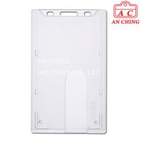 ID Badge Holder Rigid Badge Holder, 58 x 94 mm -Vertical Type, Top Loading -With a Thumb Hole on the Back Side of the Holder to Remove the Card Easily -To Protect Smart Card, ID Card against Damage -With Slot and Chain Holes on the Top