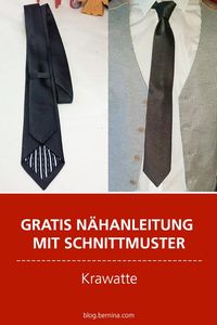 Kostenlose Anleitung mit Schnittmuster Freebie: Krawatte nähen #nähen #nähprojekte #krawatte #schlips #nähenfürmänner #nähenmachtglücklich #bernina #diy #tutorial #freebie #freebook #kostenloseschnittmuster #kostenloseanleitung