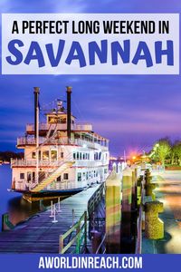 Planning a long weekend in Savannah? Savannah, Georgia is a charming southern city full of fun things to do and delicious eats! Check out my itinerary on how to spend a 3 days in Savannah!. Things to do in Savannah / Where to Eat in Savannah / Savannah, Georgia Itinerary / 3 Day Savannah Itinerary / Where to Stay in Savannah #travel #wanderlust