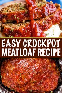 The Best Crockpot Meatloaf is a way to enjoy classic comfort food, even on a busy weeknight! Moist and tender, this meatloaf recipe is always a family favorite! #meatloaf #crockpot #slowcooker #comfortfood #weeknightrecipe #dinnerrecipe #beef #groundbeef #family