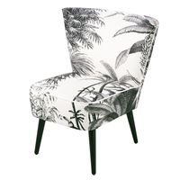 Poltrona con stampa jungle nera e bianca Scandinave | Maisons du Monde