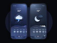 Weather App - Night 🌪️ | Beyond Neumorphism by Andrei Simion on Dribbble