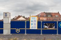Signalétique du chantier Fives Cail, ancien site industriel de 25 hectares au cœur de la ville de Lille (59). En collaboration avec Lucie Colin