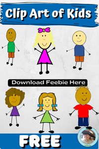 8 Images Boys and Girls 2 Styles Various skin tones and hair color #kids #clipart #teacherresources