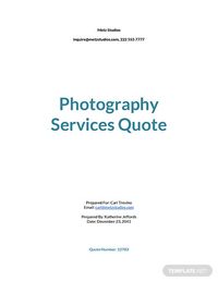 Photography Services Quotation Template