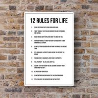 12 Rules for Life Wall Art Quote Life Rules Success Positive Motivational Art Quote Downloadable Home Decor Printable Art Digital Download