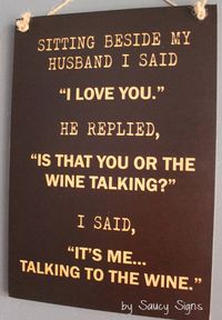 I Love You Wine Talking Cute Rustic Bar Pub Man Woman Cave