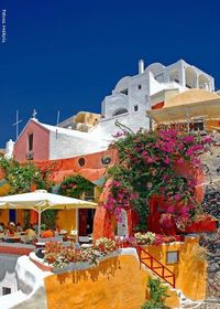 Cafe in Oia, Santorini, Greece