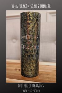 Dragon Scales Tumbler. Game of Thrones inspired 30 oz skinny tumbler. Color changing mica turns from a beautiful green to gold with movement. Hand crafted and one of a kind.