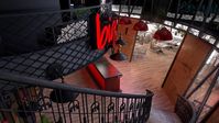 A industrial styled cafe with wood furniture and wood wall panels, pendant lighting, exposed metal grill, wooden floor and the colour red. | Big Mamma's; endüstriyel stilde tasarlanmıştır. Ahşap mobilya, sarkıt aydınlatmalar, metal kullanımı, ahşap parke ve kırmızı renginin kullanımıyla son derece dikkat çekici. #industrialstyle #endüstriyelmimari #industrialcafe #cafedecoration #cafedesign #restaurantdesign #restorantasarımı #cafetasarımı #cafedekorasyonu #pendantlight #bardesign