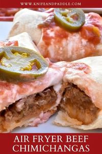 Air Fryer Beef Chimichangas • www.knifeandpaddle.com
