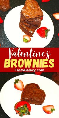 Perfect chocolate brownies are the best Valentines Day desserts for your Valentine's Day dinner! Made with brownie box mix and 4 other ingredients, this is the best Valentines Day food for your Valentines Day menu.