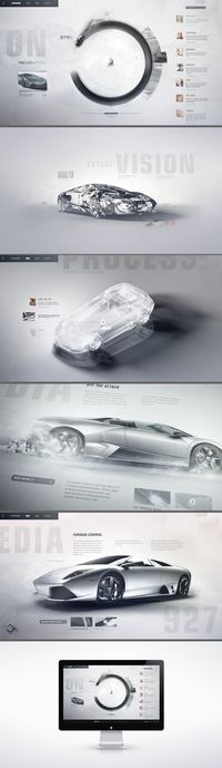Lamborghini Lineage / Interactive concept design for Automobili Lamborghini. A gestural touch-screen interface invites enthusiasts to explore the lineage of the acclaimed automaker through a timeline emphasizing creative history, technology, and process. A lightweight social layer permeates the editorial layouts in real-time piped directly from tastemakers and brand evangelists. http://kulthouse.com/work.php?project=lamb