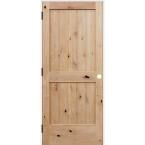 Pacific Entries 18 in. x 80 in. Rustic Unfinished 2-Panel V-Groove Solid Core Wood Single Prehung Interior Door with Prime Jamb-UA2242P-18 - The Home Depot