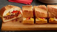 For party time or a weeknight meal, this ground beef spin on the famous cheese steak sandwich is a winning way to feed a crowd fast.