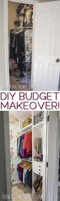 LOVE this girly-glam closet makeover! Learn how to make your dream closet on a tiny budget!!