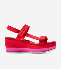 Women's Women's Grand Ambition Ayer Flatform Wedge in True Red-Neon Fuchsia | Cole Haan