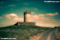 Poster of Old castle in Doolin Ireland with fantasy effect #poster, #printmeposter, #mousepad, #tshirt