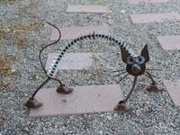 cat yard art