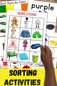 These are fun activities for preschool and Kindergarten students as well as for special needs children who are nonverbal. #sped #Kindergarten #sorting