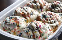 Birthday cinnamon rolls