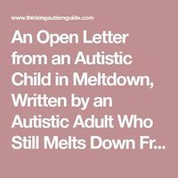 An Open Letter from an Autistic Child in Meltdown, Written by an Autistic Adult Who Still Melts Down From Time to Time