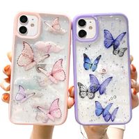Butterfly Glitter Clear Case For iPhone