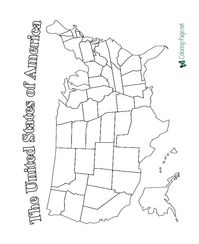 Map of America - color in the states where the prairie was