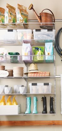 If you have a two car garage, but can't fit your car - you're not alone! Use a shelving solution to create more room for gardening supplies, sports equipment and holiday decorations.