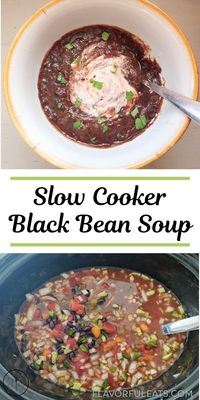 Loaded with fresh vegetables, black beans, herbs and warm spices, Slow Cooker Black Bean Soup is a wonderful, good-for-you soup that can be customized with limitless options for toppings!
