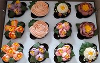 Piped Buttercream Floral Cupcakes