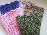 PATTERN Crochet Scalloped Boot Cuffs by PoochieBaby on Etsy