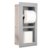 Newton Recessed Toilet Paper Holder 22 Holder in Primed Vertical Wall Hugger Frame in Gray-TP-22-PRIMED - The Home Depot