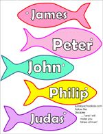 12 Disciples Fish Pattern and crown for Jesus