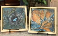 Marie Wheeler on Instagram: “My husband got to work this weekend making frames for my art. These 2 8x8 negative paintings were framed with poplar wood. I think they…”