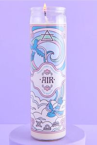 White Floral Air Zodiac Prayer Candle (EB Exclusive) | Earthbound Trading Co.
