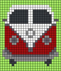 VW Van Perler Bead Pattern. Could use as a starting point for graphghan
