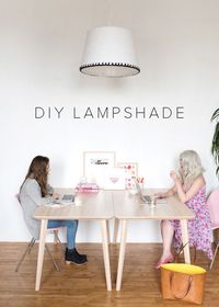 DIY yarn-wrapped lampshade | designlovefest