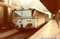 Antigua estación de Tren en Vigo…el Ferrobús en 1983. Fotografía de: As Tren