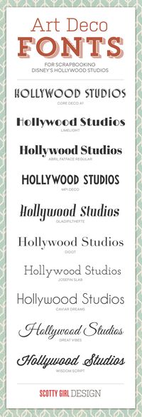 Fonts for Scrapbooking Disney's Hollywood Studios at scottygirldesign.com