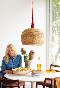 DIY basket pendant light | emily henderson