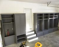 I have a mud room, but I like this idea of adding hooks and bench to the garage and keep muddy boots and such out of the house!