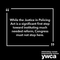 Today we urge Congress to pass the Justice in Policing Act and take the critical first step towards safety, accountability, and justice for all #RacialJustice #RacialEquity